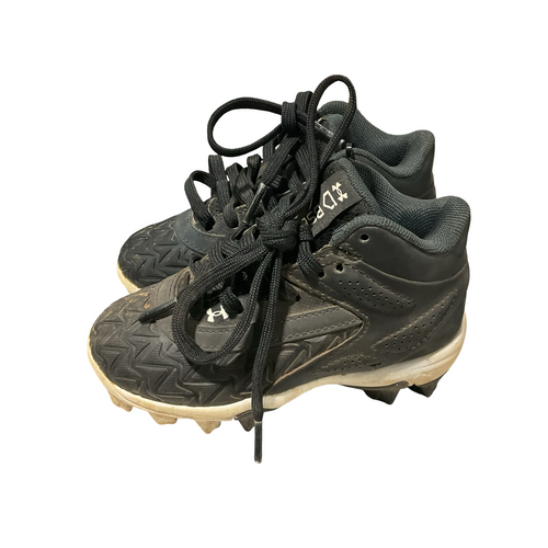 Vist Large View of Product Image Which is Used Under Armour BSBL CLEATS BB/SB Cleats Black Youth 08.0