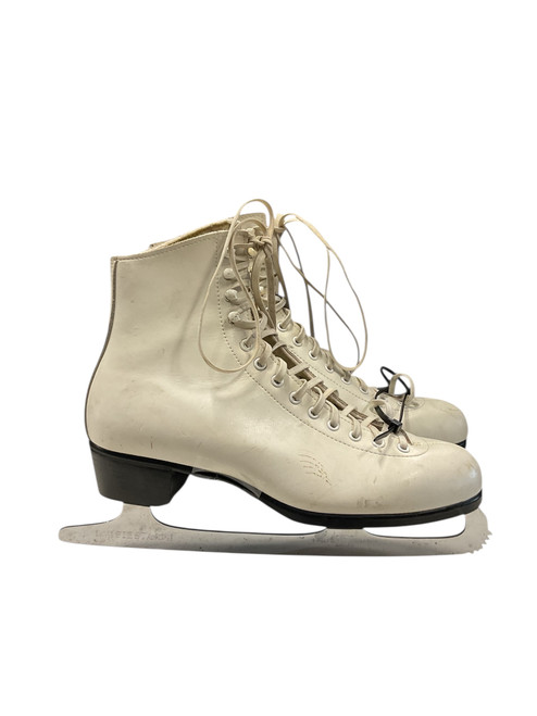Vist Large View of Product Image Which is Used Riedell MK STEEL SZ 8 WomensFigure Skate White Senior 8