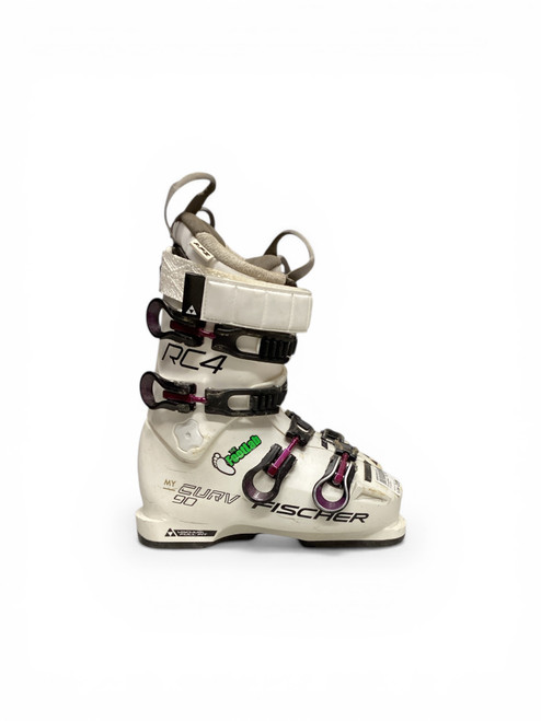 Vist Large View of Product Image Which is Used Fischer MY CURV 90 Womens DH Ski Boot White 235 MP - J05.5 - W06.5