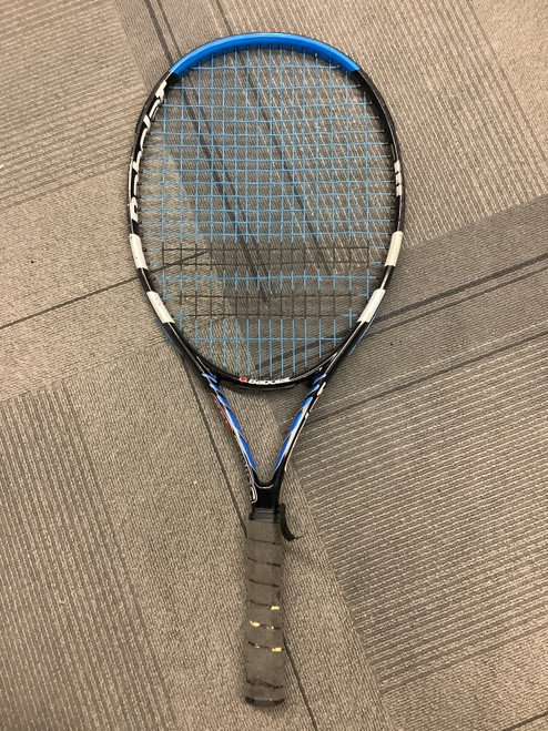 Vist Large View of Product Image Which is Used Babolat RODDICK JUNIOR 140 Junior Tennis Racquet Royal Blue 25"