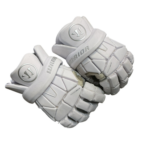 Vist Large View of Product Image Which is Used Warrior LACROSSE GLOVSE BONESYSTEM Lacrosse Gloves Mens White 15"