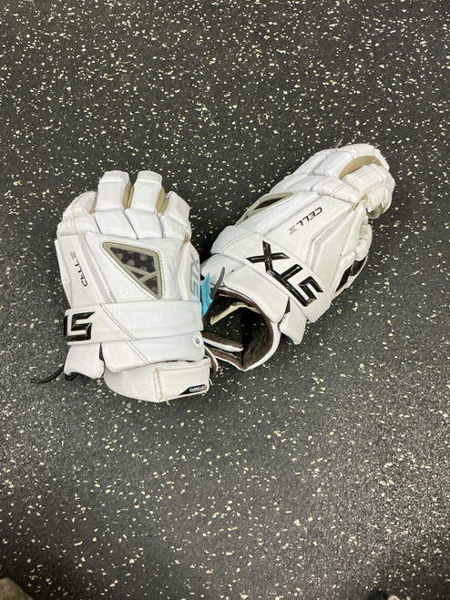 Vist Large View of Product Image Which is Used STX CELL4 Lacrosse Gloves Mens White MD