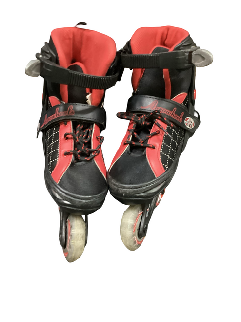 Vist Large View of Product Image Which is Used ADJUSTABLE SKATE BOOTS Senior Roller Quad Skates Black Senior 5