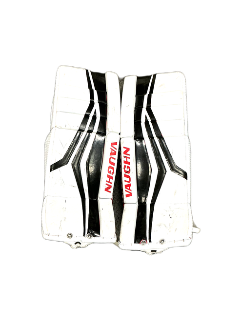 Vist Large View of Product Image Which is Used Vaughn VELOCITY Goalie Leg Pads Inter White 28"