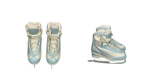 Vist Large View of Product Image Which is Used Jackson SOFTEC Girls Figure Skate Silver/White/Royal Junior 04