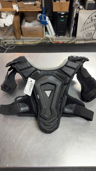 Vist Large View of Product Image Which is Used True CADET Lacrosse Shoulder Pads Black LG