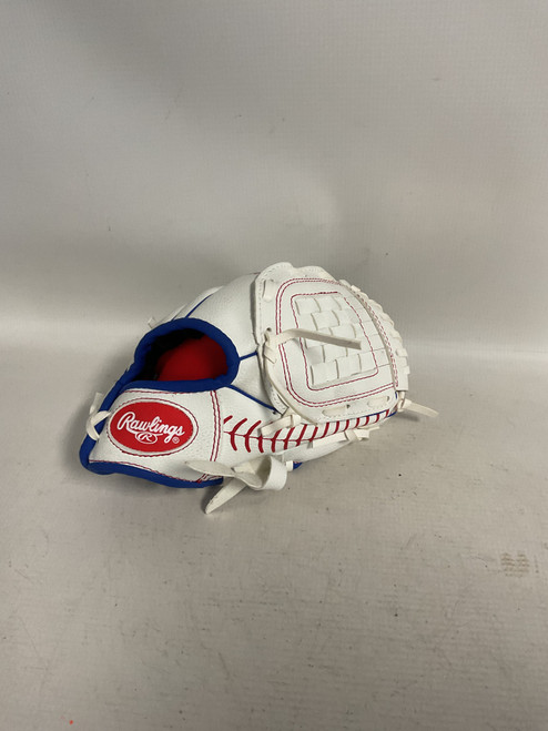 Vist Large View of Product Image Which is Used Rawlings TBALL BB/SB Glove T-ball White/Red/Navy 9"