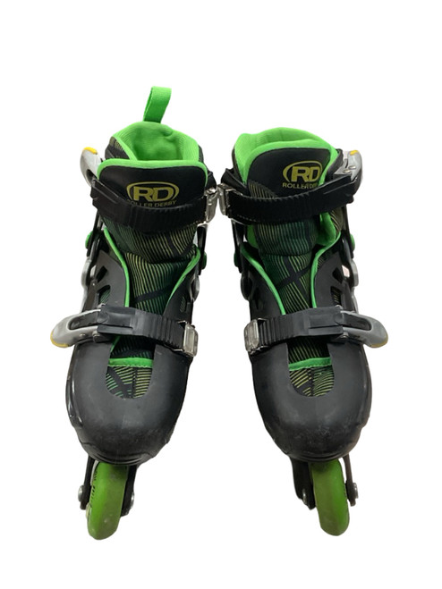 Vist Large View of Product Image Which is Used RollerDerby FLUX Junior Aggressive Skates Black Adjustable