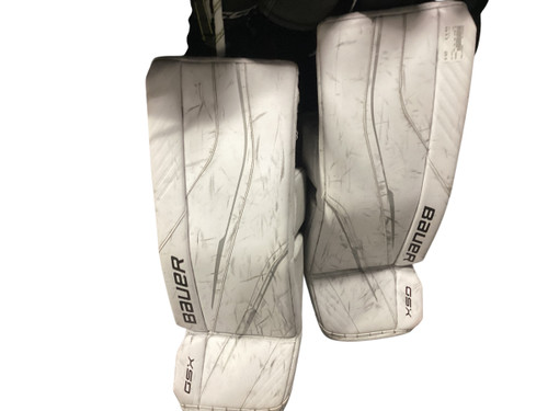 Vist Large View of Product Image Which is Used Bauer GSX Goalie Leg Pads Inter White 30"