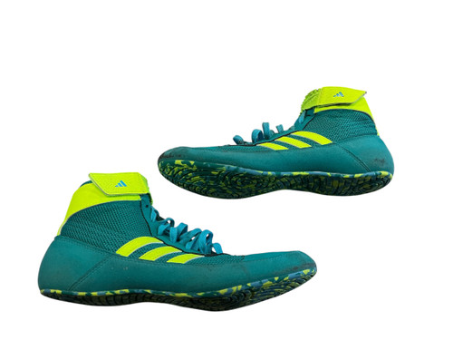 Vist Large View of Product Image Which is Used Adidas Wrestling Shoes Teal Senior 8.5