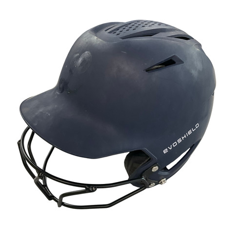 Vist Large View of Product Image Which is Used Evoshield BATTING HELMET W/ MASK Batting Helmet w/Mask Navy Blue L/XL