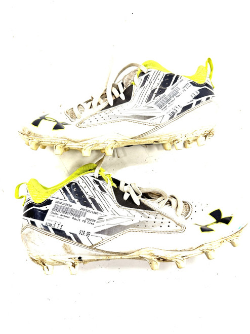 Vist Large View of Product Image Which is Used Under Armour Adult FB Cleats White Senior 7.5