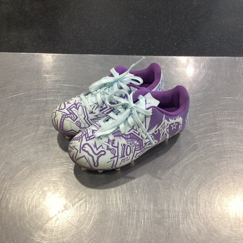 Vist Large View of Product Image Which is Used Puma TACTO II CP FG/AG JR Soccer Cleats White And Purple Youth 12.0