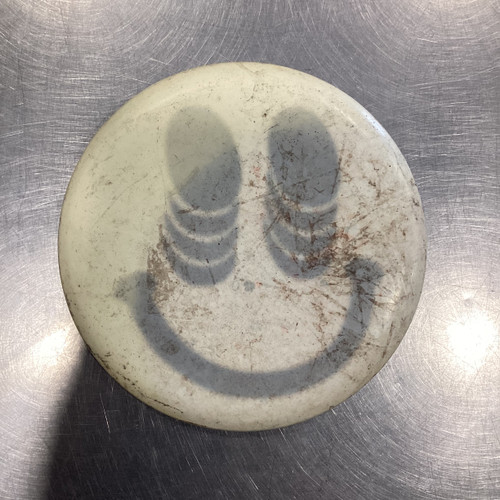 Vist Large View of Product Image Which is Used SMILEY Disc Golf Mid Range White
