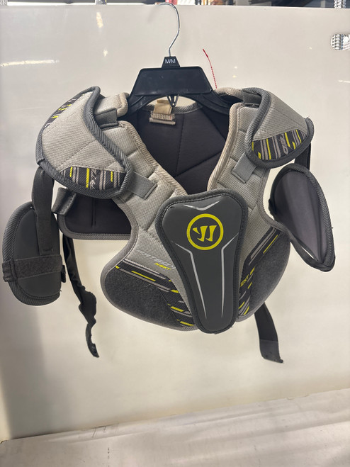 Vist Large View of Product Image Which is Used Warrior Lacrosse Shoulder Pads Grey LG