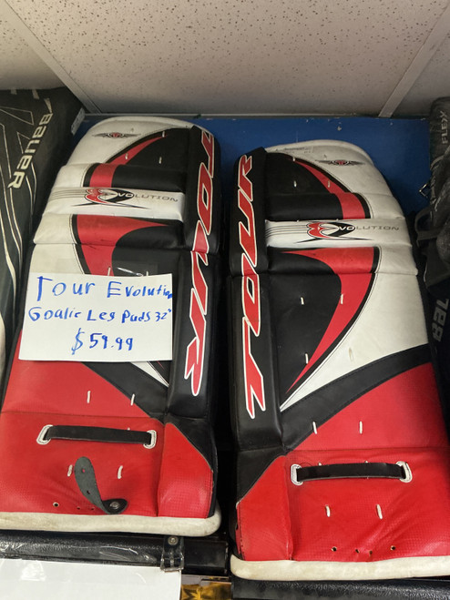 Vist Large View of Product Image Which is Used Tour Craft EVOLUTION LEG PADS Goalie Leg Pads Senior Black 32"