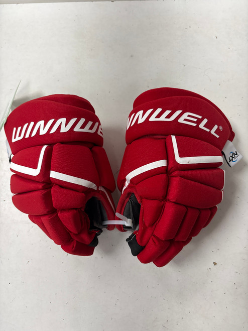 Vist Large View of Product Image Which is Used WinnWell AMP 500 Junior Gloves Red 10"