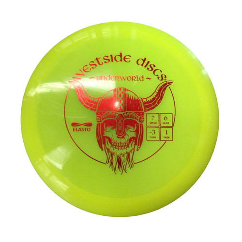 Vist Large View of Product Image Which is Used Westside UNDERWORLD Disc Golf Mid Range Yellow