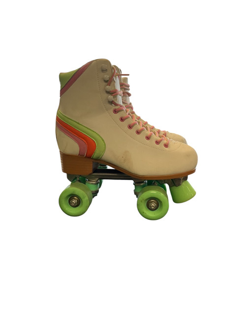 Vist Large View of Product Image Which is Used COSMIC SKATES Senior Roller Quad Skates White Senior 7