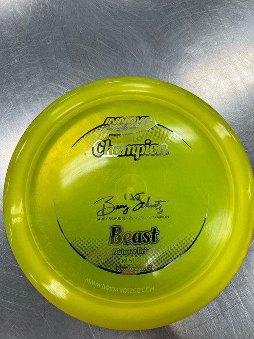 Vist Large View of Product Image Which is Used Innova CHAMPION BEAST 2X BARRY SCHULTZ Disc Golf Driver Yellow