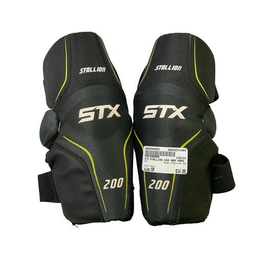 Vist Large View of Product Image Which is Used STX STALLION 200 Lacrosse Arm Pads/Guards Grey SM