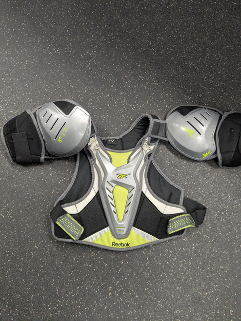 Vist Large View of Product Image Which is Used Reebok 3K SP Lacrosse Shoulder Pads Grey Youth