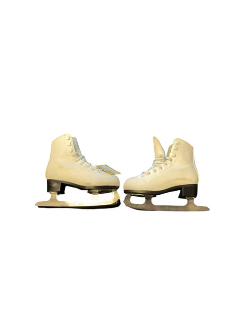 Vist Large View of Product Image Which is Used Lake Placid LAKE PLACID CASCADE SZ 2 FIGURE SKATES Girls Figure Skate White Junior 02