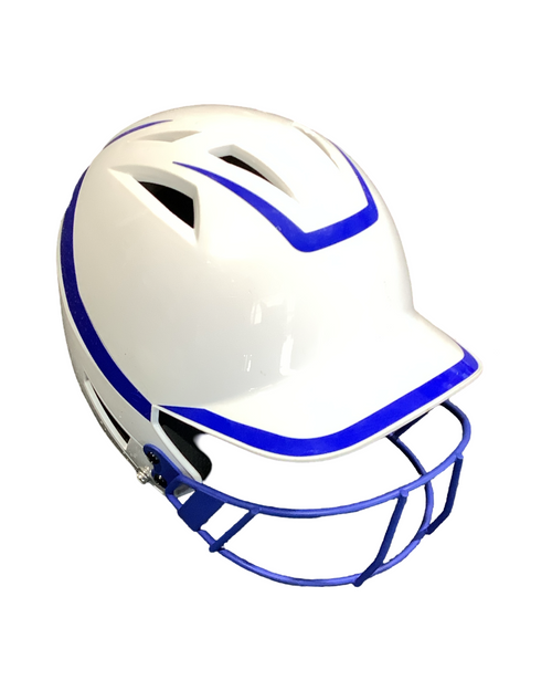 Vist Large View of Product Image Which is Used Champro HLMT Batting Helmet w/Mask White LG
