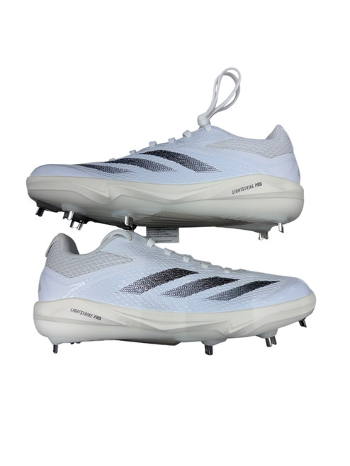 Vist Large View of Product Image Which is Used Adidas ADIZERO ELECTRIC BS BB/SB Cleats White Senior 7.5