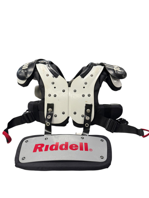 Vist Large View of Product Image Which is Used Riddell ADULT FB Shoulder Pads White SM
