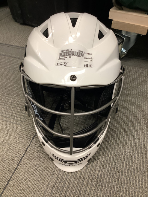 Vist Large View of Product Image Which is Used Cascade CS Lacrosse Helmet White One Size