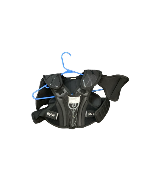 Vist Large View of Product Image Which is Used Warrior BURN NEXT Lacrosse Shoulder Pads Black SM