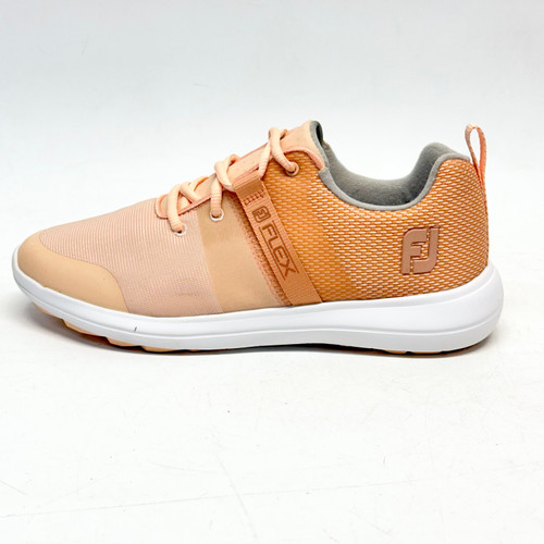 Vist Large View of Product Image Which is Used Foot Joy WOMENS FLEX Womens Golf Shoes Neon Orange Senior 8