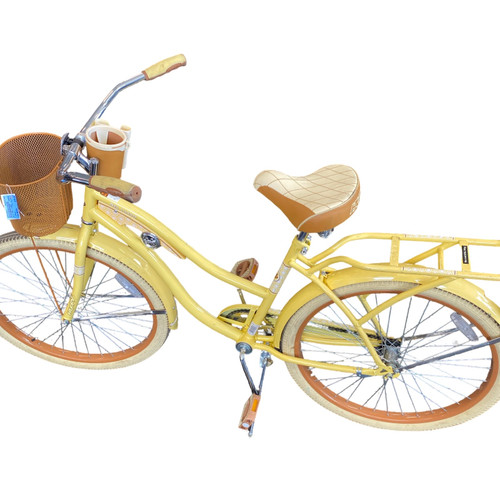 Vist Large View of Product Image Which is Used Huffy NEIL LUSSO Cruiser Bike Womens Yellow 19-20" - LG  Frame