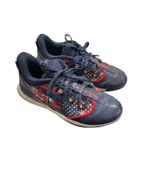 Vist Large View of Product Image Which is Used Under Armour FREEDOM BB CLEATS 4 BB/SB Cleats Navy Blue Junior 04