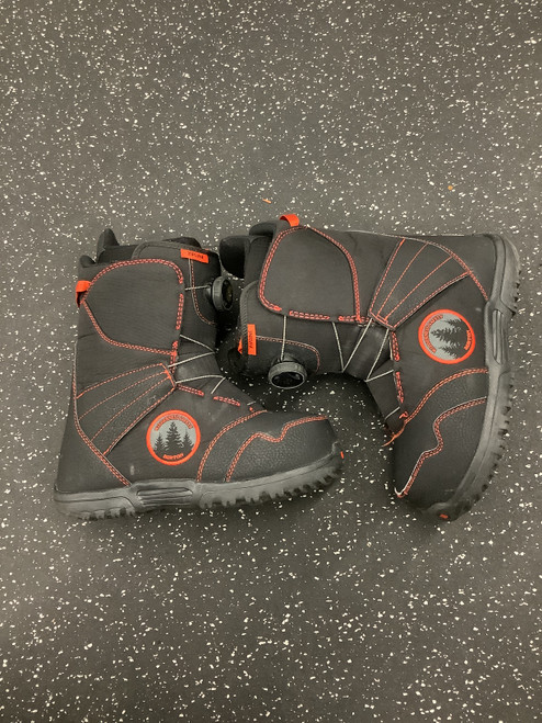 Vist Large View of Product Image Which is Used Burton ZIPLINE BOA Boys Snowboard Boots Black Senior 7