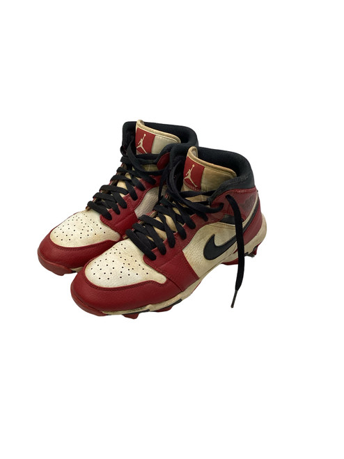 Vist Large View of Product Image Which is Used Nike AIR JORDAN 1 CLEATS BB/SB Cleats White Youth 06.0