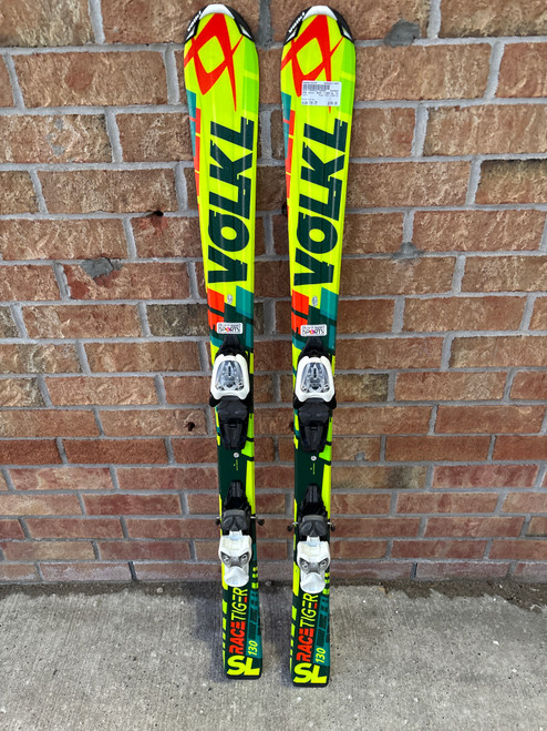 Vist Large View of Product Image Which is Used Volkl RACE TIGER SL Boys DH Ski/Binding Yellow 130 cm