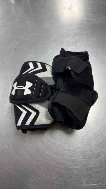 Vist Large View of Product Image Which is Used Under Armour LAX ARM PADS Lacrosse Arm Pads/Guards Black SM