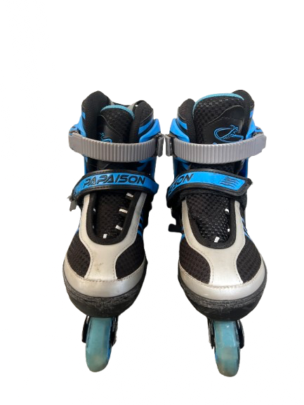 Vist Large View of Product Image Which is Used PAPAISON JR ADJ INLINE SKATES Junior Roller Quad Skates Black Adjustable