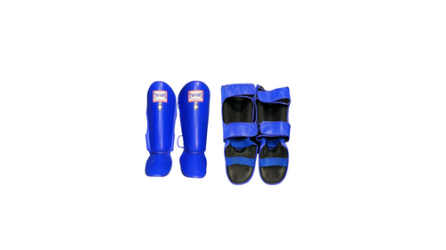 Vist Large View of Product Image Which is Used Martial Arts Shin Pads Navy Blue XL
