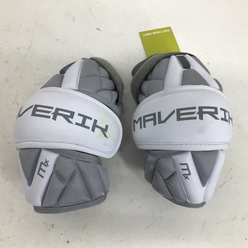 Vist Large View of Product Image Which is Used Maverik MX LG ELBOW ARM PADS Lacrosse Arm Pads/Guards White LG