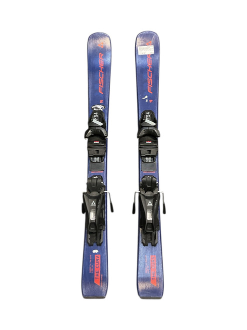 Vist Large View of Product Image Which is Used Fischer THE CURVE 90CM Boys DH Ski/Binding Royal Blue 90 cm
