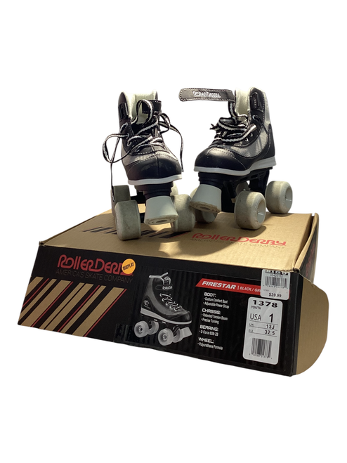 Vist Large View of Product Image Which is Used RollerDerby FIRESTAR Junior Roller Quad Skates Black Junior 01