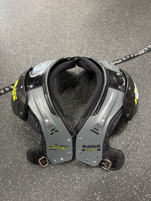 Vist Large View of Product Image Which is Used Riddell POWER AMP ADULT FB Shoulder Pads Grey MD
