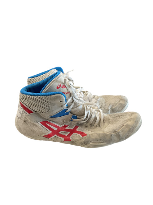 Vist Large View of Product Image Which is Used Asics Wrestling Shoes White Senior 10.5
