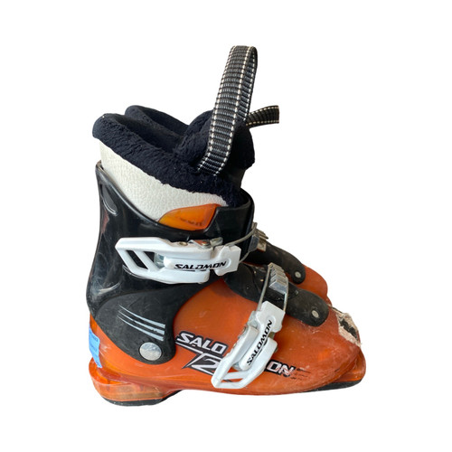Vist Large View of Product Image Which is Used Salomon T2 Boys DH Ski Boot Orange 245 MP - M06.5 - W07.5