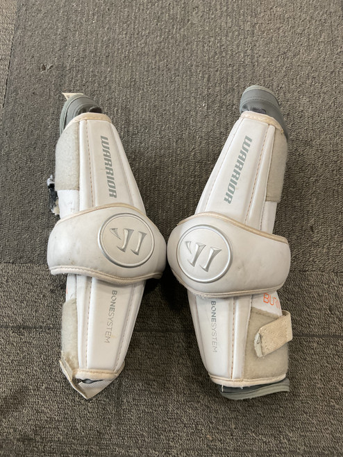Vist Large View of Product Image Which is Used Warrior BURN ARM PADS Lacrosse Arm Pads/Guards White LG