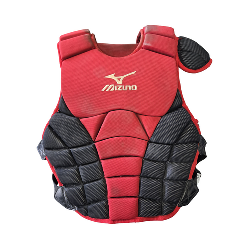Vist Large View of Product Image Which is Used Mizuno SAMUARI G3 CHEST PROTECTER Catchers Chest Protector Red Adult