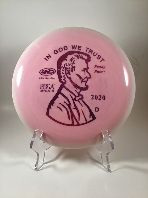 Vist Large View of Product Image Which is Used Lone Star Disc ALPHA PENNY Disc Golf Putter Pink 175g